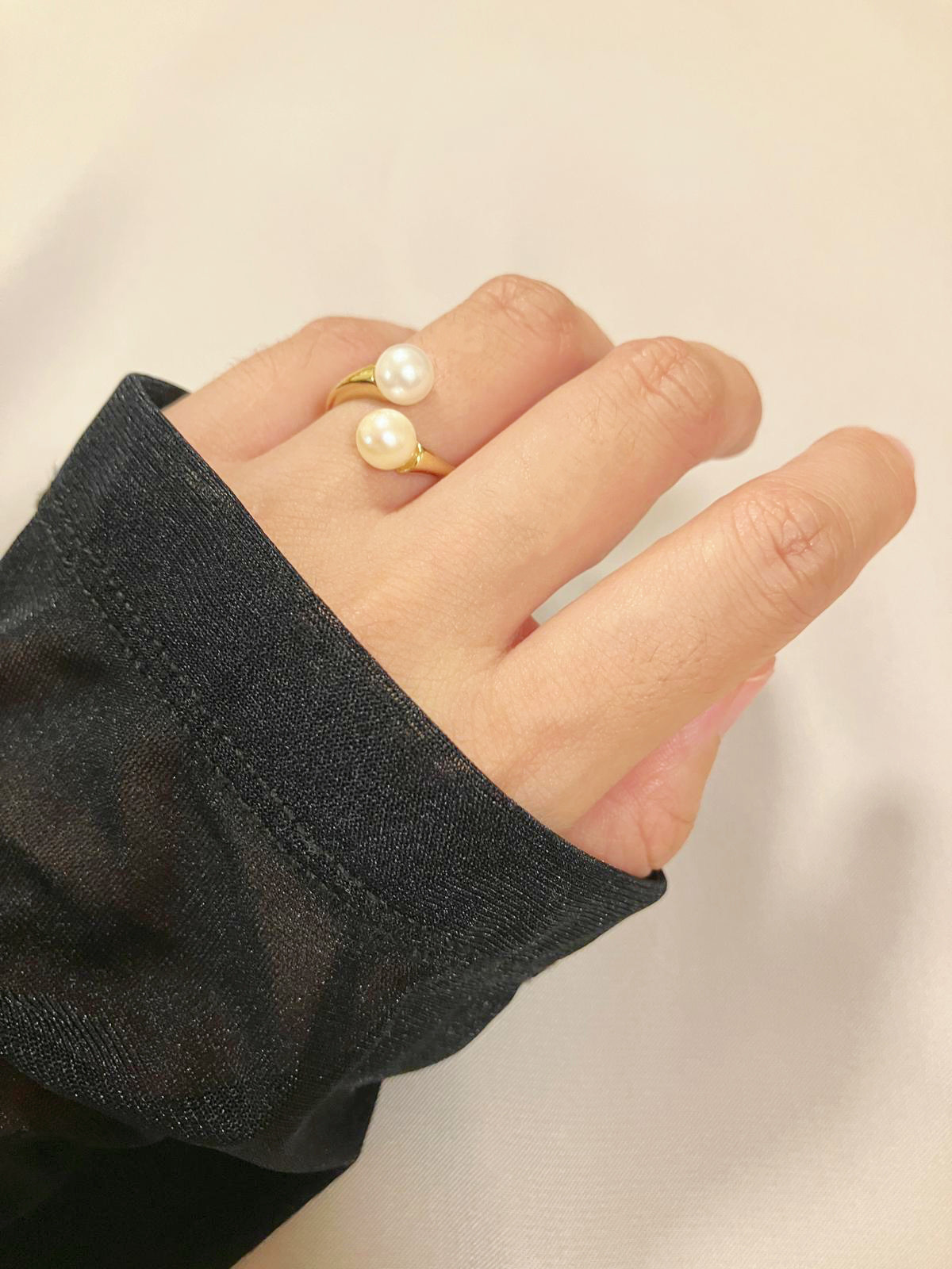SV925あこや真珠【保証書付き】Akoya本真珠保証　フォークリング　フリーサイズ金属アレルギー対応　指輪