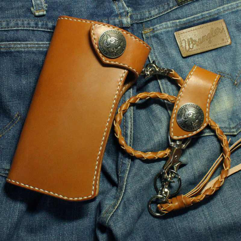 手縫いウォレット　キーホルダーセット　rm367s