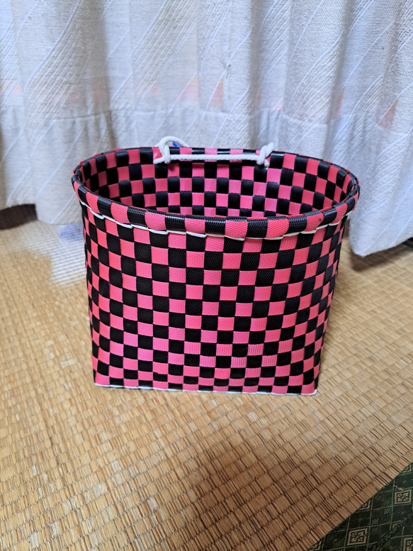 ＰＰバンドで作る作業、収穫用の プラカゴ（はけご）オーダー用 PPバンドはけご(ポケット付き はけご 中)、収穫かご、プラカゴ