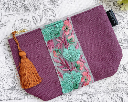 【リネン刺繍　nonpii様オーダー専用ページ】マルチクロス　ボートポーチ 9530354caad57d8d1dc3d3aade84fe