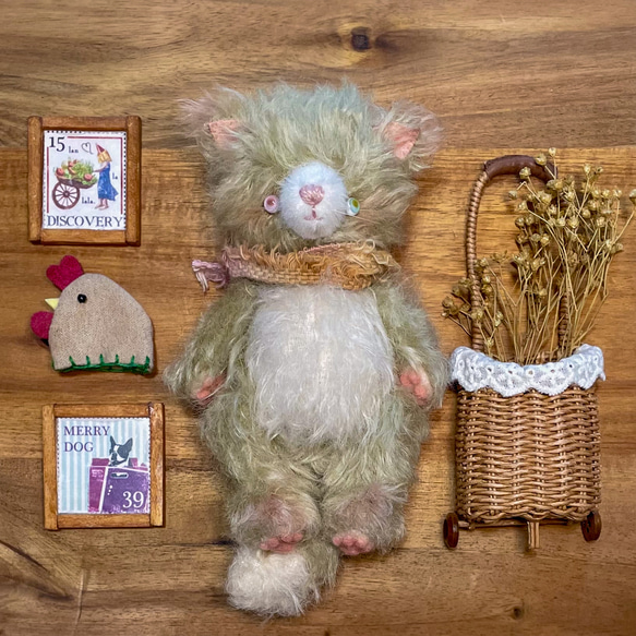 ハンドメイドテディベア＊fluffyteddy cat＊お家探し。 ぬいぐるみ 夢  