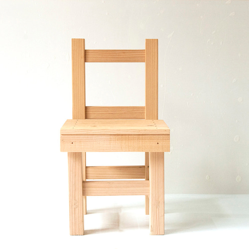 着色なし（素木）シンプルな子ども用 机椅子セット 机・デスク つくり