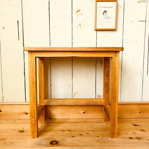 着色なし（素木）シンプルな子ども用 机椅子セット 机・デスク つくり