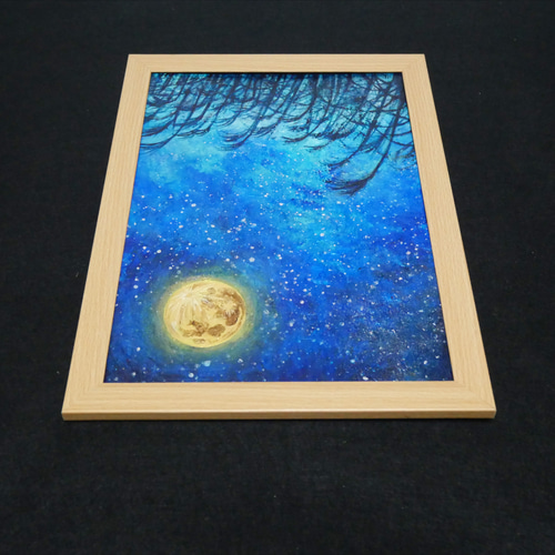 油絵 油彩 油彩画 絵 絵画【お月見のススキ】 絵画 HR 通販