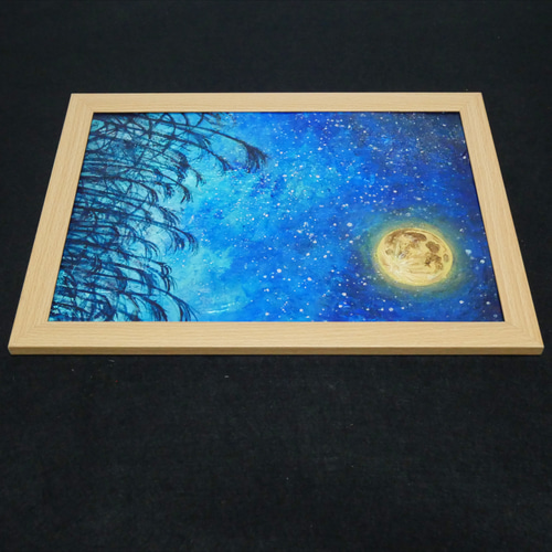 油絵 油彩 油彩画 絵 絵画【お月見のススキ】 絵画 HR 通販 18186130