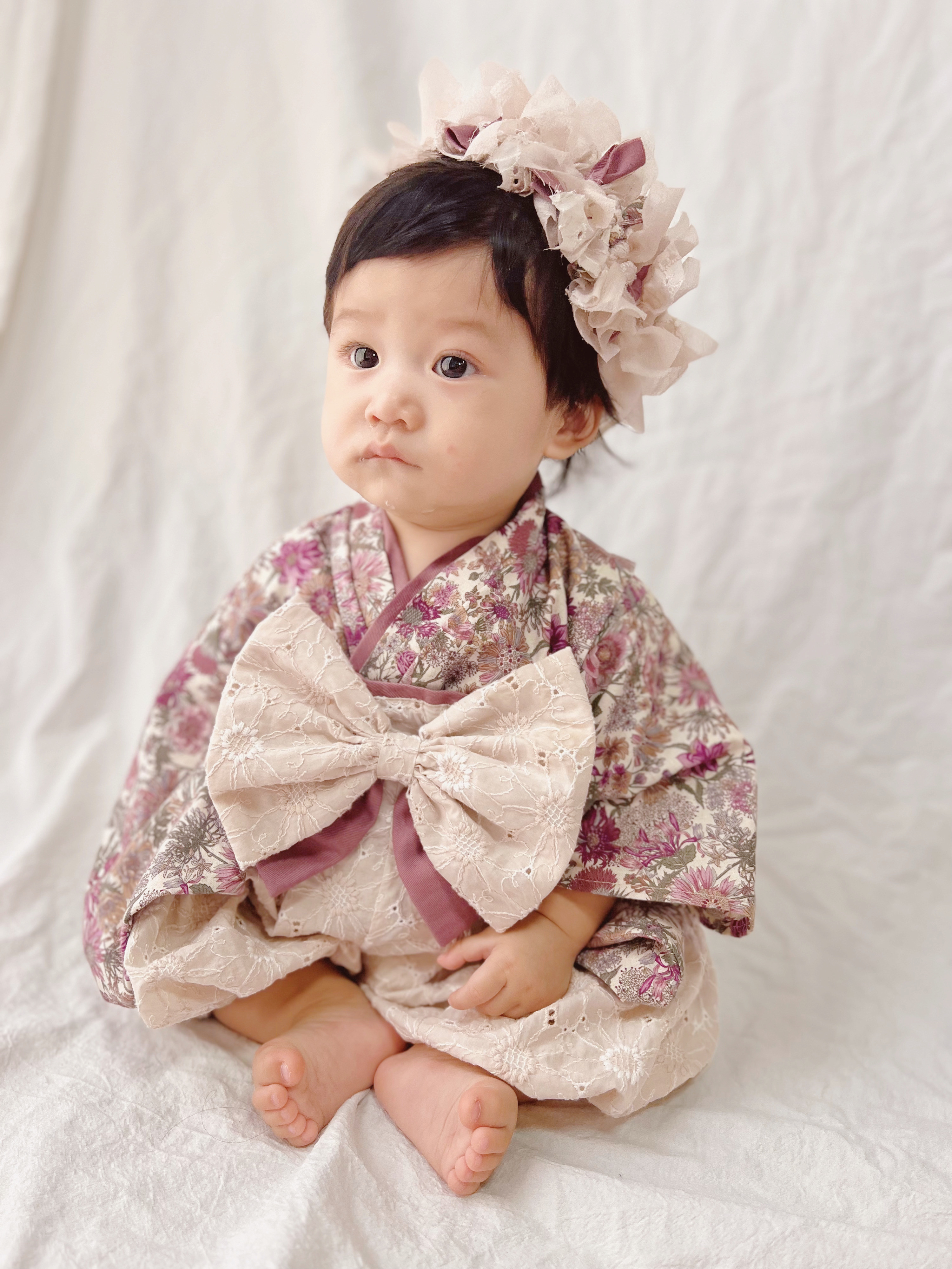 レースde袴❁⃘*.ﾟレースのベビー袴　マーガレットコットンレース