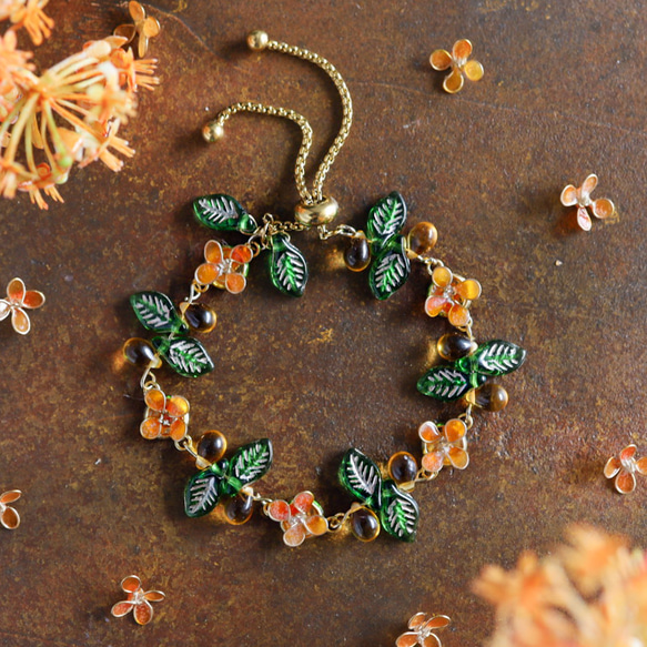 秋收桂花捷克珠手鍊 第2張的照片