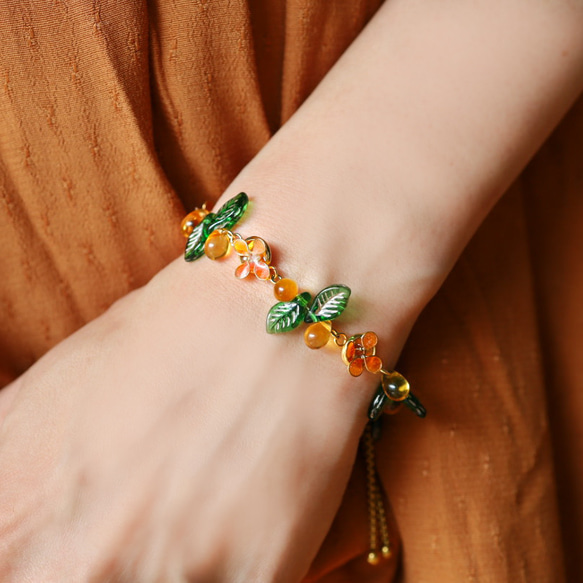 秋收桂花捷克珠手鍊 第4張的照片