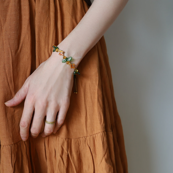 秋收桂花捷克珠手鍊 第5張的照片