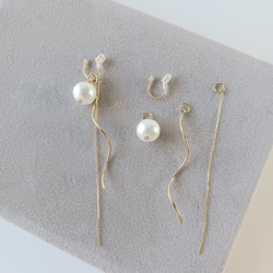 痛くないイヤリング☆組み合わせ自由なチャーム5セットイヤリング/c018/金属アレルギー対応 4枚目の画像