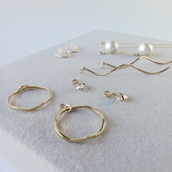 痛くないイヤリング☆組み合わせ自由なチャーム5セットイヤリング/c018/金属アレルギー対応 6枚目の画像