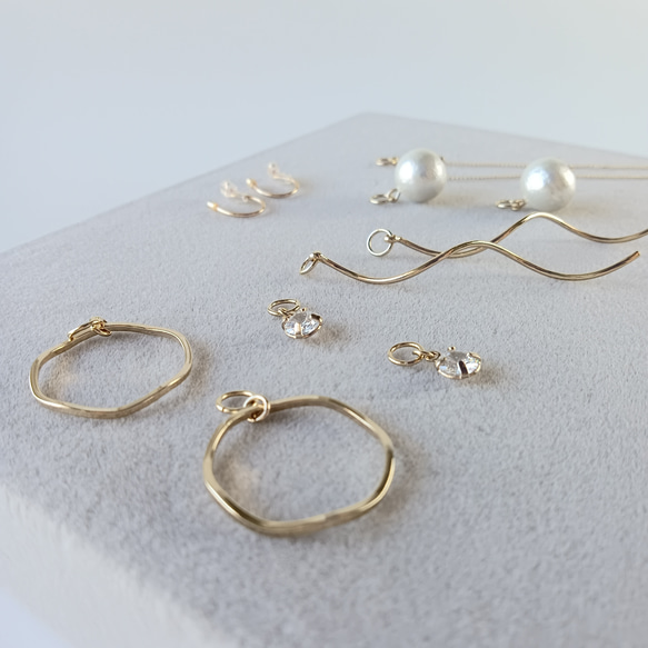 痛くないイヤリング☆組み合わせ自由なチャーム5セットイヤリング/c018/金属アレルギー対応 6枚目の画像