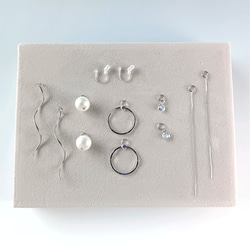 痛くないイヤリング☆組み合わせ自由なチャーム5セットイヤリング/c018/金属アレルギー対応 3枚目の画像