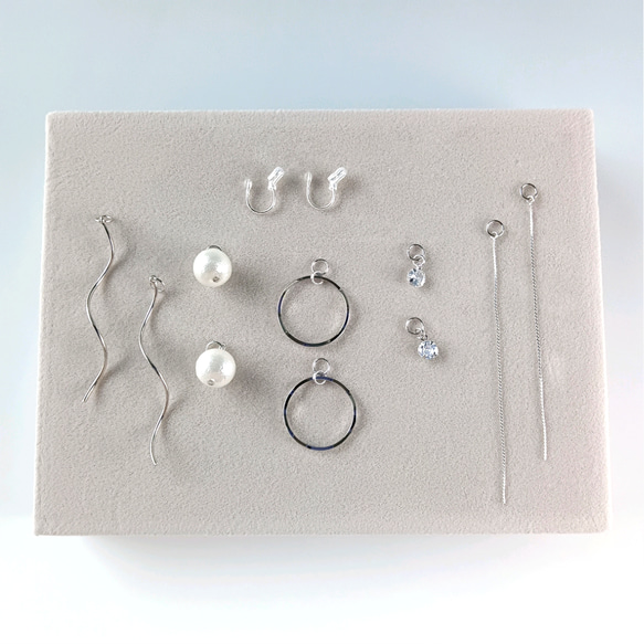 痛くないイヤリング☆組み合わせ自由なチャーム5セットイヤリング/c018/金属アレルギー対応 3枚目の画像