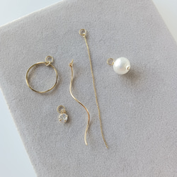 痛くないイヤリング☆組み合わせ自由なチャーム5セットイヤリング/c018/金属アレルギー対応 11枚目の画像