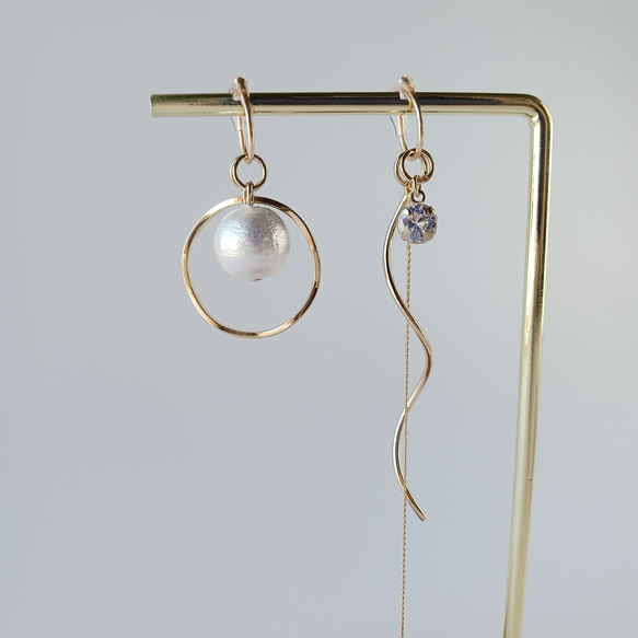 痛くないイヤリング☆組み合わせ自由なチャーム5セットイヤリング/c018/金属アレルギー対応 8枚目の画像