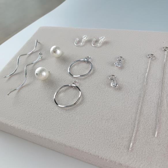 痛くないイヤリング☆組み合わせ自由なチャーム5セットイヤリング/c018/金属アレルギー対応 14枚目の画像