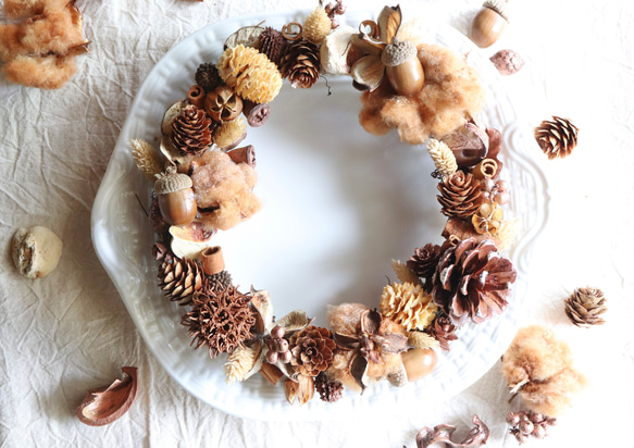 ✳︎木の実のリース✳︎秋冬 リース HELLO FLOWER 通販 18187202