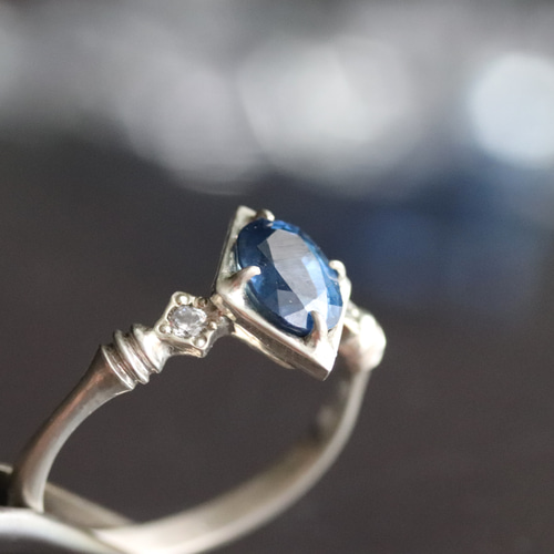 S925 シルバーリング サファイア？ 指輪 バイカラーサファイアの