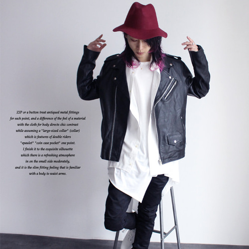 カウハイド仕様リアルレザーダブルライダースジャケット ジャケット