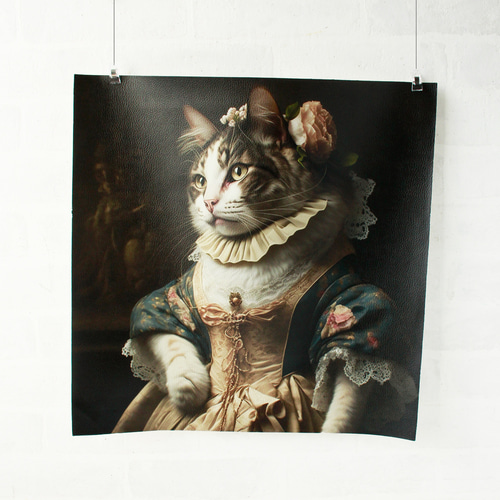 フランス生地 合皮 貴族の猫 パネルサイズ 生地 紡ぐ布屋 ron 通販  