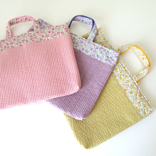 ヌビ布×花柄のレッスンバッグ～花柄3色からご選択 レッスン