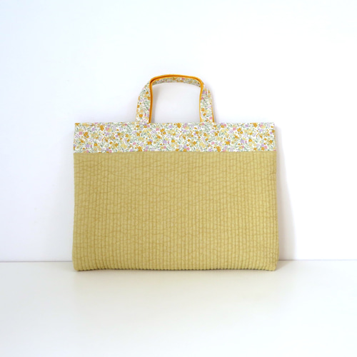 ヌビ布×花柄のレッスンバッグ～花柄3色からご選択 レッスンバッグ