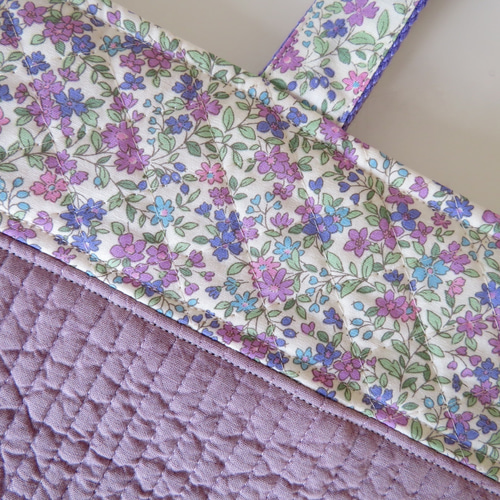 ヌビ布×花柄のレッスンバッグ～花柄3色からご選択 レッスンバッグ