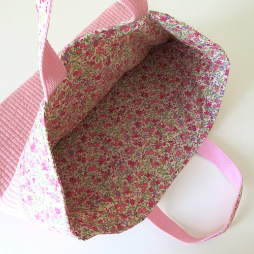 ヌビ布×花柄のレッスンバッグ～花柄3色からご選択 レッスンバッグ