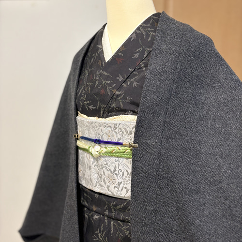 中厚地◇ダークグレー◇モモンガコート◇和装コート◇マーガレット