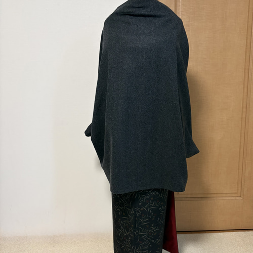 中厚地◇ダークグレー◇モモンガコート◇和装コート◇マーガレット