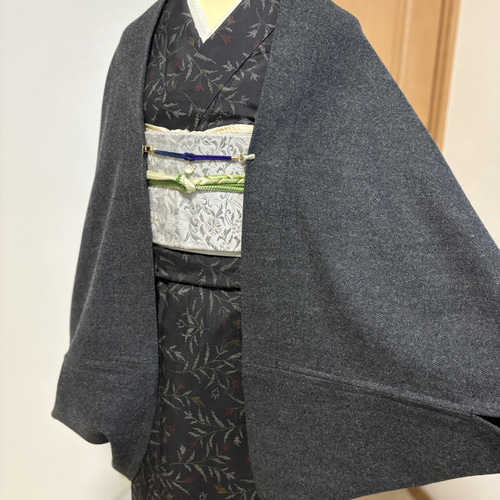 中厚地◇ダークグレー◇モモンガコート◇和装コート◇マーガレット