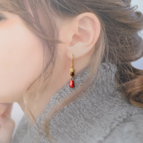 No.1126 雨粒ドロップ ピアス No.1126 雨粒ドロップ ピアス