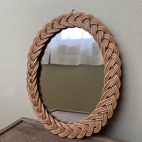 レトロ ヴィンテージ ラタンの化粧台 ドレッサー ラタン ミラー