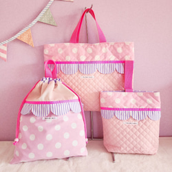 【三件套裝】絎縫扇貝●課包●鞋盒●體操衣架紫色 尺寸可更換 第1張的照片