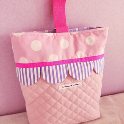 【三件套裝】絎縫扇貝●課包●鞋盒●體操衣架紫色 尺寸可更換 第6張的照片