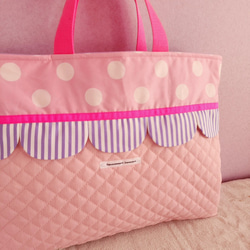 【三件套裝】絎縫扇貝●課包●鞋盒●體操衣架紫色 尺寸可更換 第4張的照片