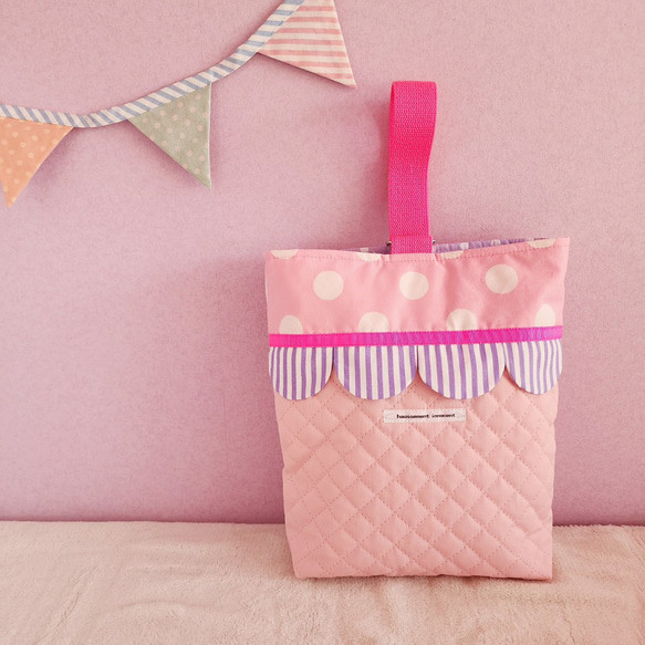 【三件套裝】絎縫扇貝●課包●鞋盒●體操衣架紫色 尺寸可更換 第5張的照片