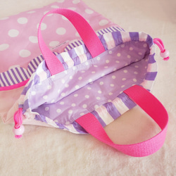 【三件套裝】絎縫扇貝●課包●鞋盒●體操衣架紫色 尺寸可更換 第11張的照片