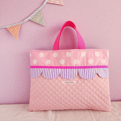 【三件套裝】絎縫扇貝●課包●鞋盒●體操衣架紫色 尺寸可更換 第2張的照片