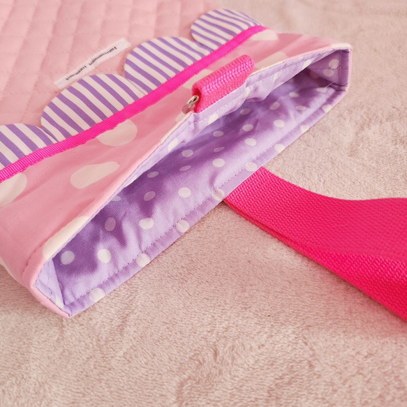 【三件套裝】絎縫扇貝●課包●鞋盒●體操衣架紫色 尺寸可更換 第7張的照片