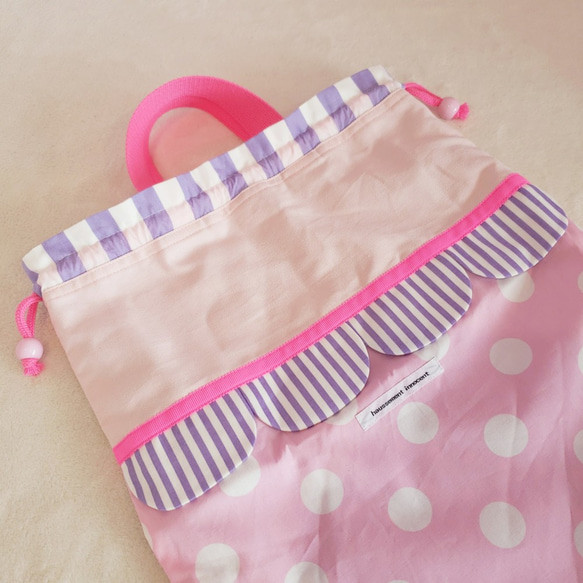 【三件套裝】絎縫扇貝●課包●鞋盒●體操衣架紫色 尺寸可更換 第10張的照片