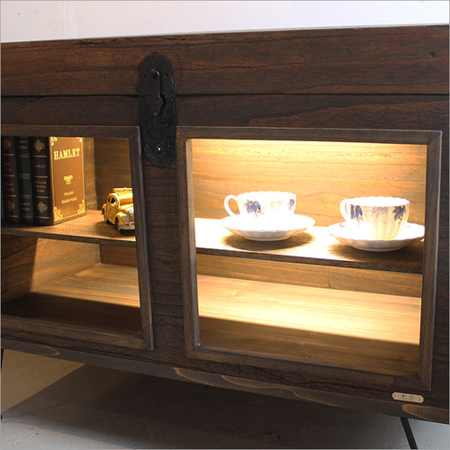 長持 ワインラック シェルフ 酒 棚 ディスプレイ ボトル収納 古民具