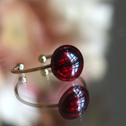 モザンビークガーネット 一粒ピアス／イヤリング｜天然石｜14Kgf｜1月