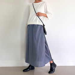 スカート見えするのに実はパンツ！　かっこいいワイドパンツ&スカート 春夏　アイスグレー  PS700 4枚目の画像