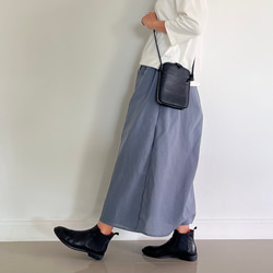スカート見えするのに実はパンツ！　かっこいいワイドパンツ&スカート 春夏　アイスグレー  PS700 7枚目の画像