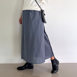 スカート見えするのに実はパンツ！　かっこいいワイドパンツ&スカート 春夏　アイスグレー  PS700 3枚目の画像