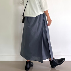 スカート見えするのに実はパンツ！　かっこいいワイドパンツ&スカート 春夏　アイスグレー  PS700 8枚目の画像