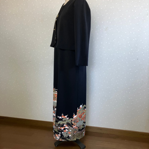 No.131ノースリーブワンピースとボレロ(カーブ)L〜LL13号留袖ドレス 