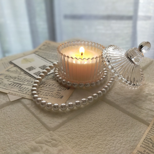 【新品未使用品】キャンドルホルダー グランデュック スモール 蓋付きグラスキャンドル【ソイワックス】 キャンドル・キャンドル